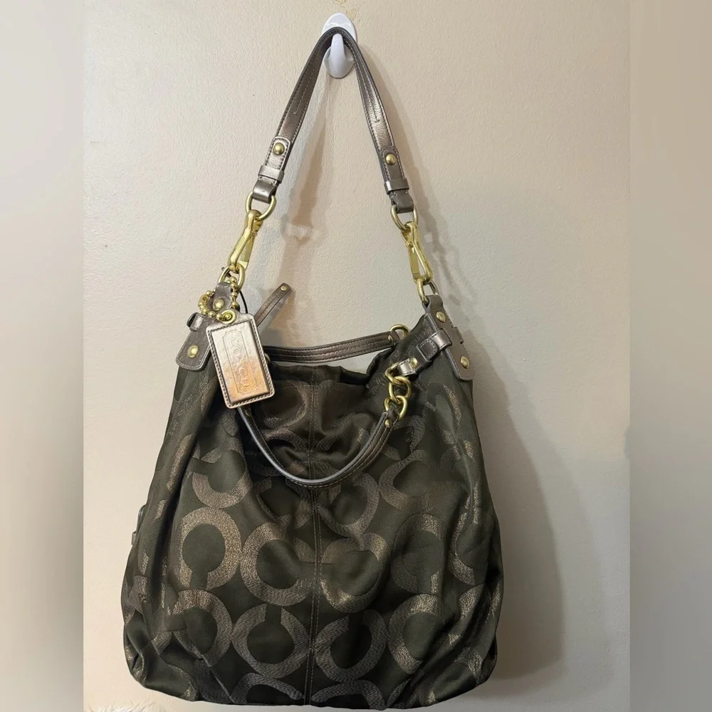 Coach Black and Gold Shoulder Bag